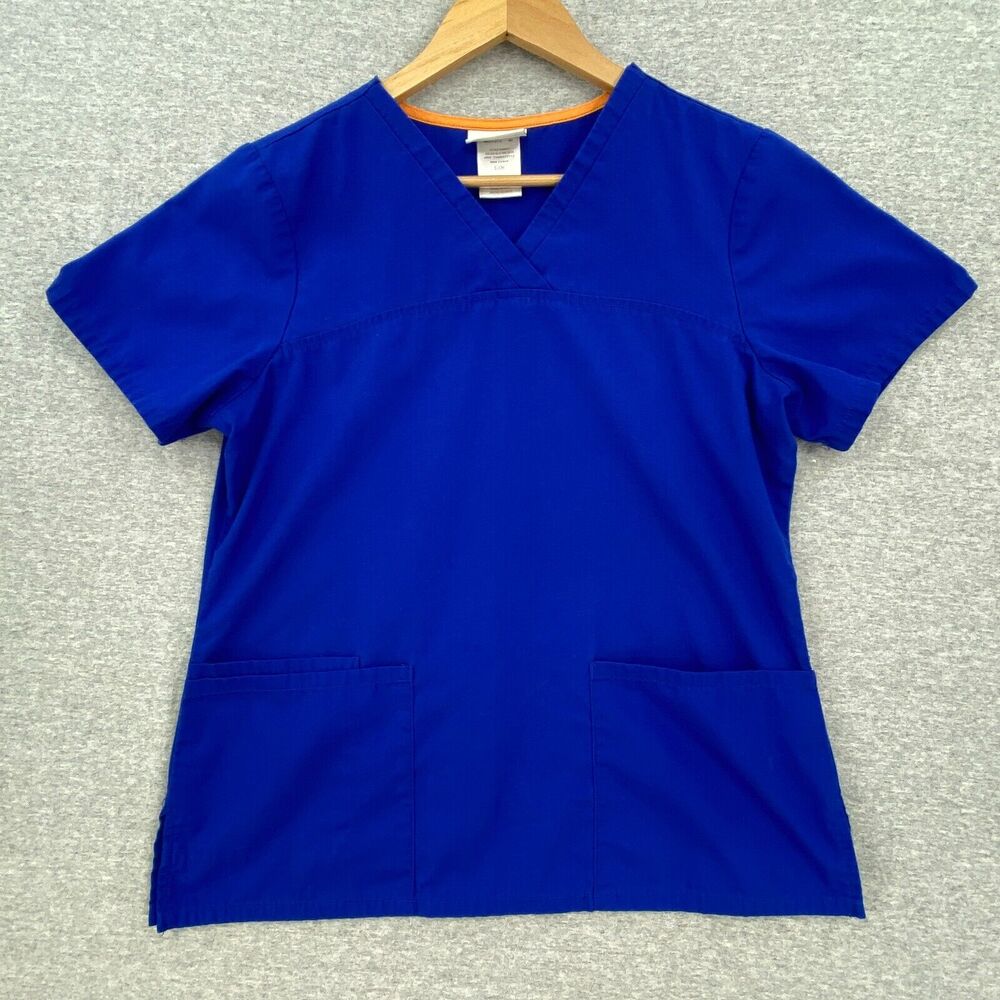 Scrub Star Scrub Top Womens Small Blue Nursing Vet Medical Uniform Short Sleeve